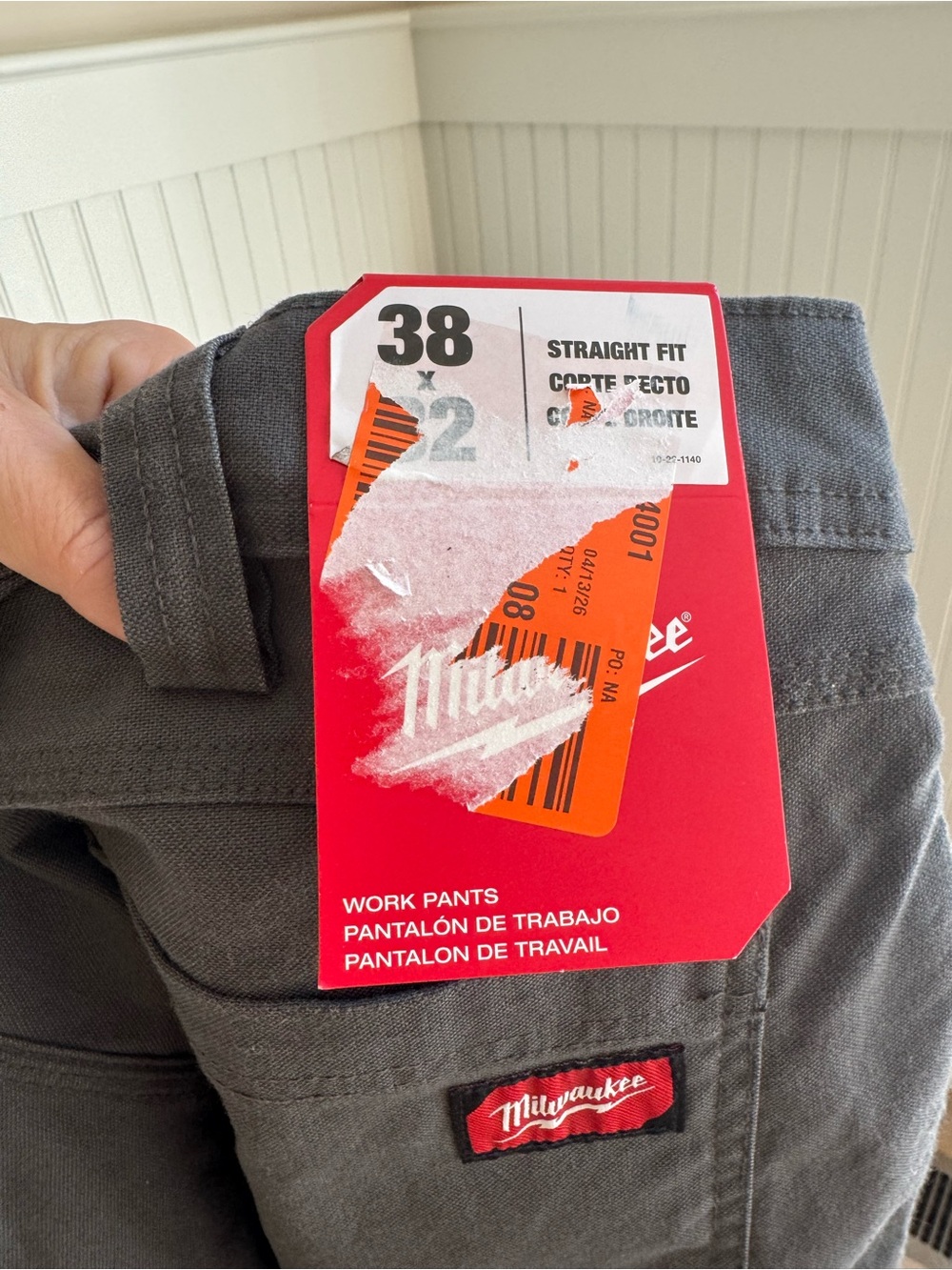 Milwaukee Men's Straight Fit Cargo Work Pants in Charcoal Gray